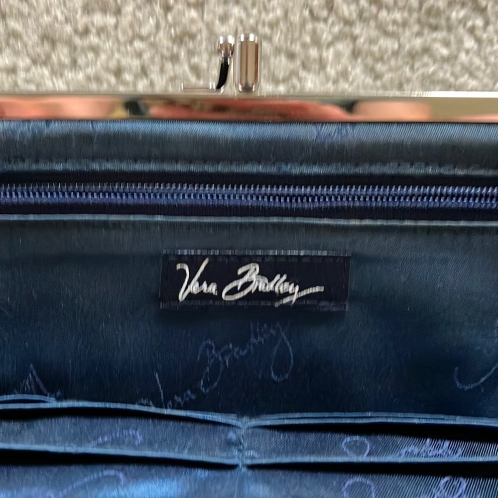 Vera Bradley Blue and Green Patterned Clutch - Picture 2 of 5